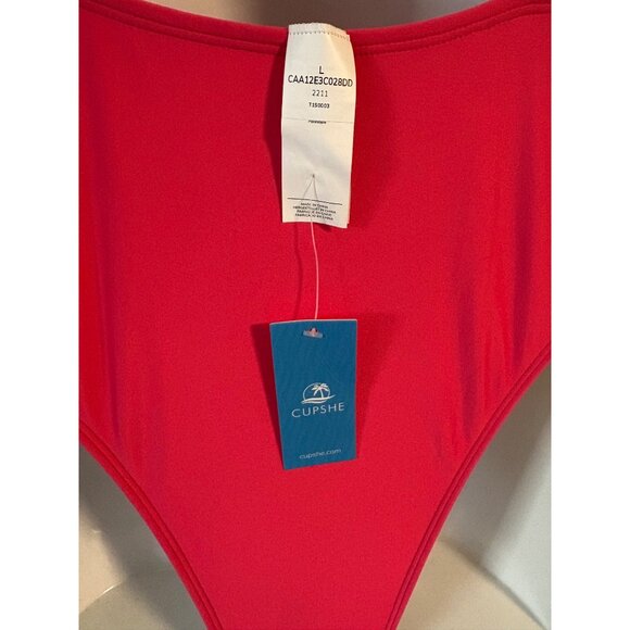 Cupshe Pink One Piece Swimsuit Knot Front Criss Cross Back Size Large Sexy Beach - Picture 6 of 8